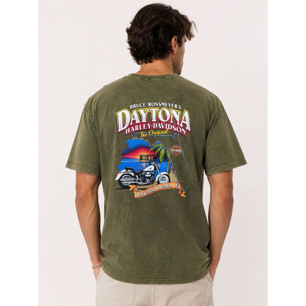 Vintage Harley Davidson Daytona Beach FL T Shirt XL Y2K Acid Wash Biker Tee